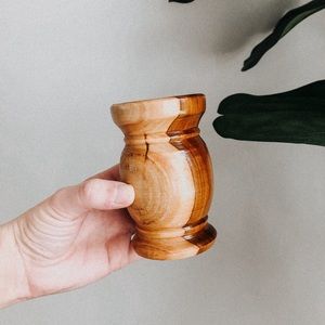 Small wood vase